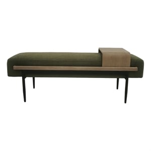Pemberly Row Contemporary One Plywood Cocktail Ottoman in Green