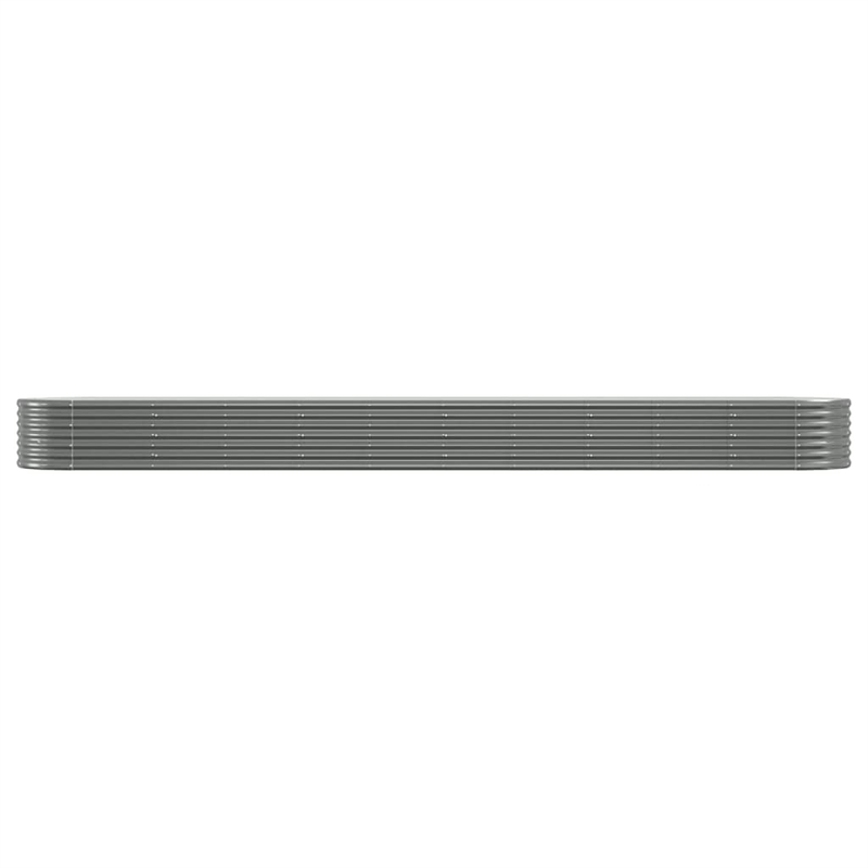 Pemberly Row Contemporary Powder-Coated Steel Raised Garden Bed in Grey