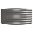 Pemberly Row Contemporary Powder-Coated Steel Raised Garden Bed in Grey