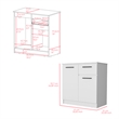 Pemberly Row Contemporary Bedroom Dresser in White Engineered Wood