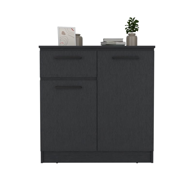 Pemberly Row Contemporary Bedroom Dresser in Black Manufactured Wood