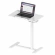 Pemberly Row Sit-to-Stand Rolling Adjustable Laptop Cart in White