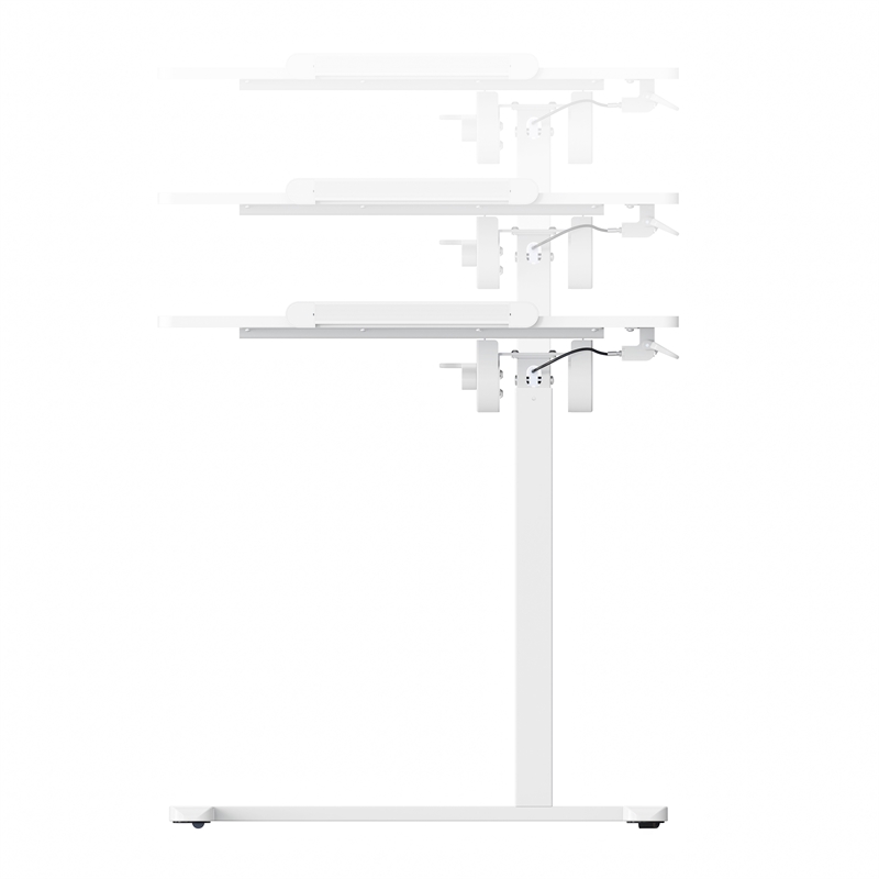 Pemberly Row Sit-to-Stand Rolling Adjustable Laptop Cart in White