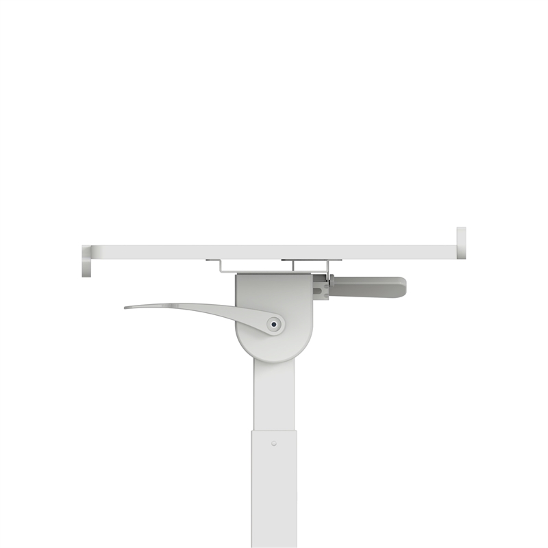 Pemberly Row Sit-to-Stand Rolling Adjustable Laptop Cart in White