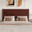 Pemberly Row Queen Mid-Century Panel Solid Wood Headboard in Walnut