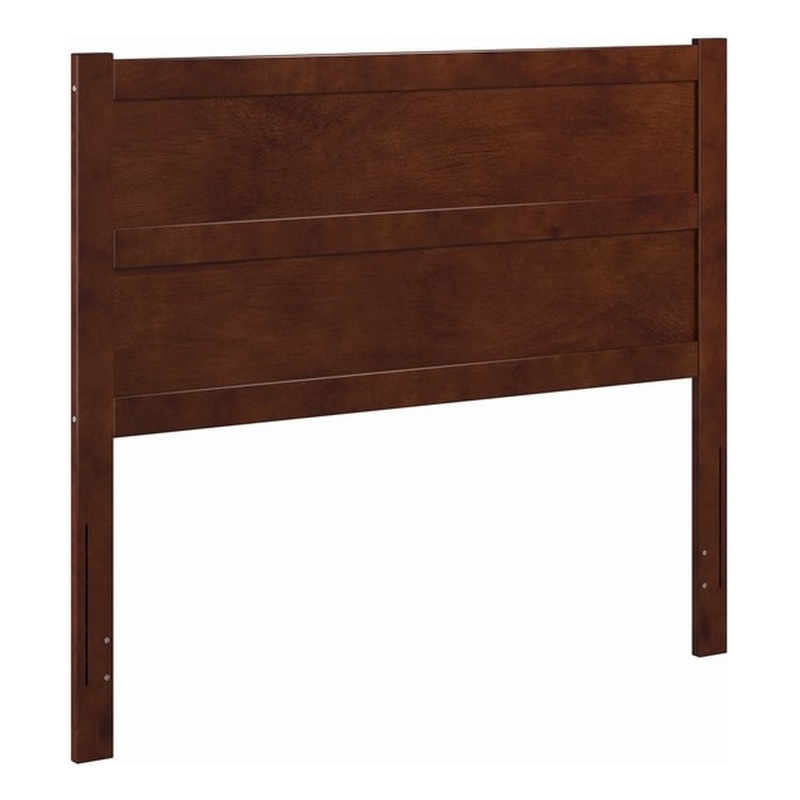 Pemberly Row Full Mid-Century Panel Solid Wood Headboard in Walnut