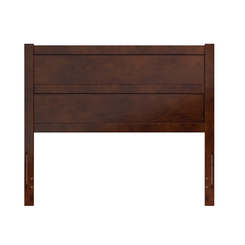Pemberly Row Full Mid-Century Panel Solid Wood Headboard in Walnut