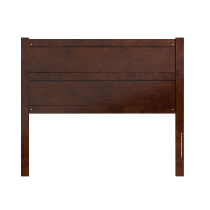 Pemberly Row Full Mid-Century Panel Solid Wood Headboard in Walnut