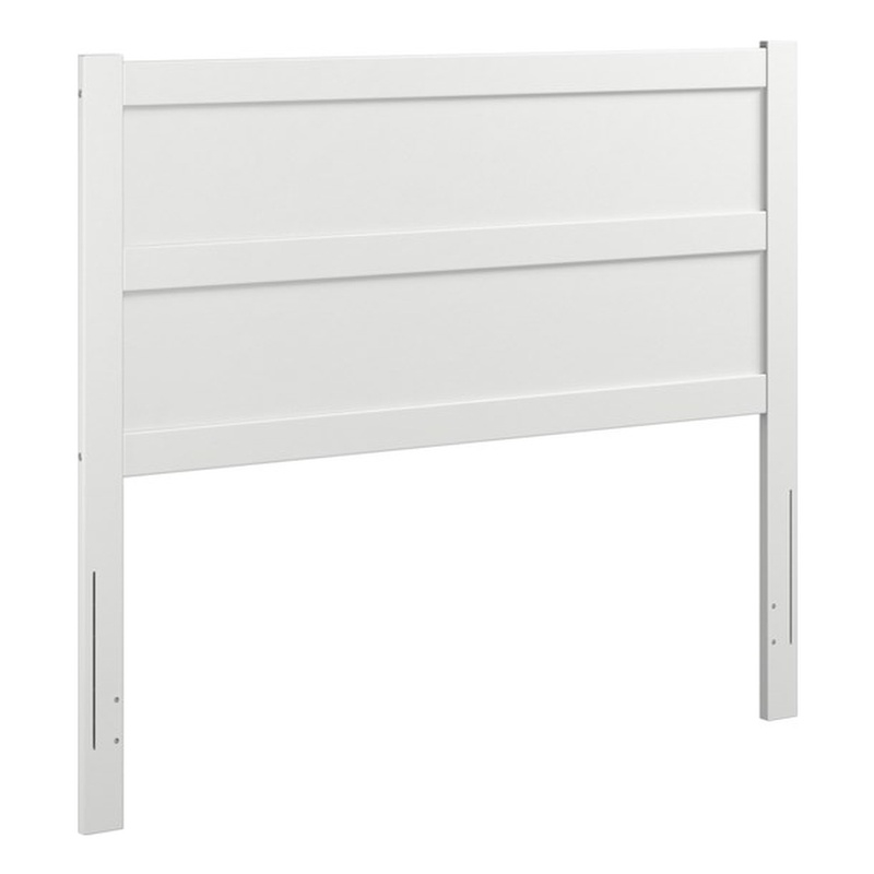 Pemberly Row Full Mid-Century Panel Solid Wood Headboard in White