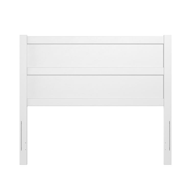 Pemberly Row Full Mid-Century Panel Solid Wood Headboard in White
