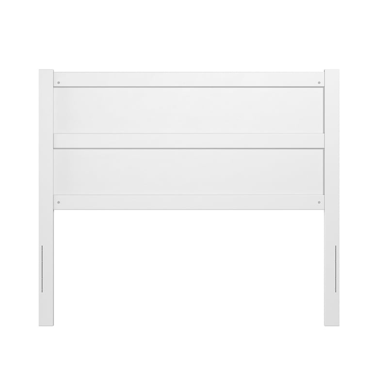 Pemberly Row Full Mid-Century Panel Solid Wood Headboard in White