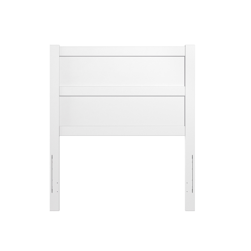 Pemberly Row Twin Mid-Century Panel Solid Wood Headboard in White