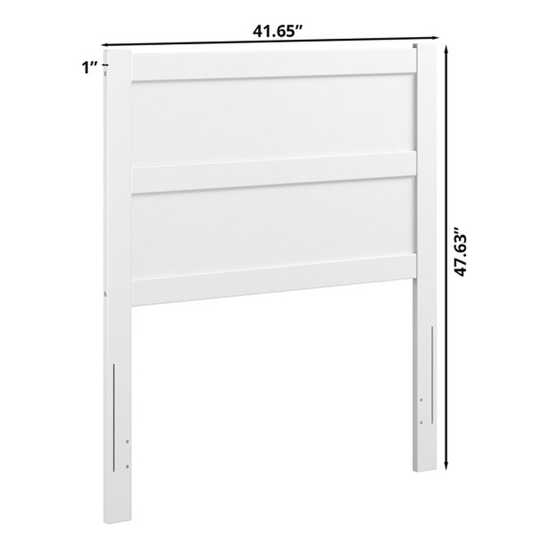 Pemberly Row Twin Mid-Century Panel Solid Wood Headboard in White