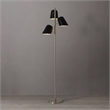 Pemberly Row Culver Tree Floor Lamp in Weathered Brass with Matte Black Shades