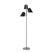 Pemberly Row Culver Tree Floor Lamp in Weathered Brass with Matte Black Shades