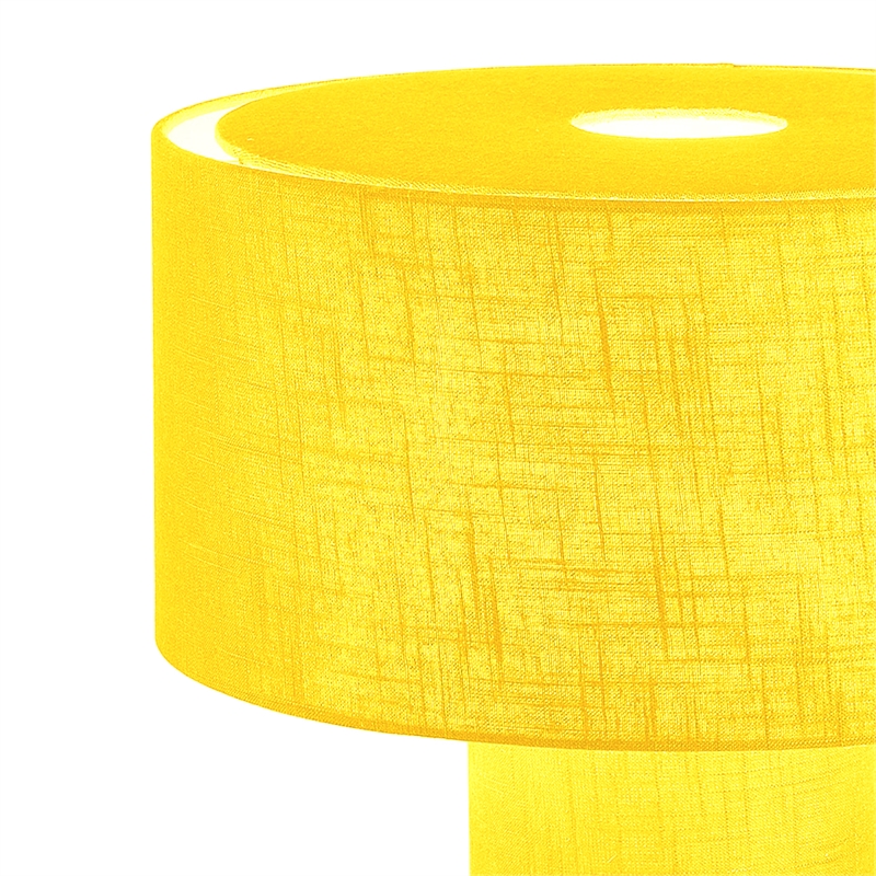 Pemberly Row Contemporary Moonlight Table Lamp with Mustard Fabric Shade