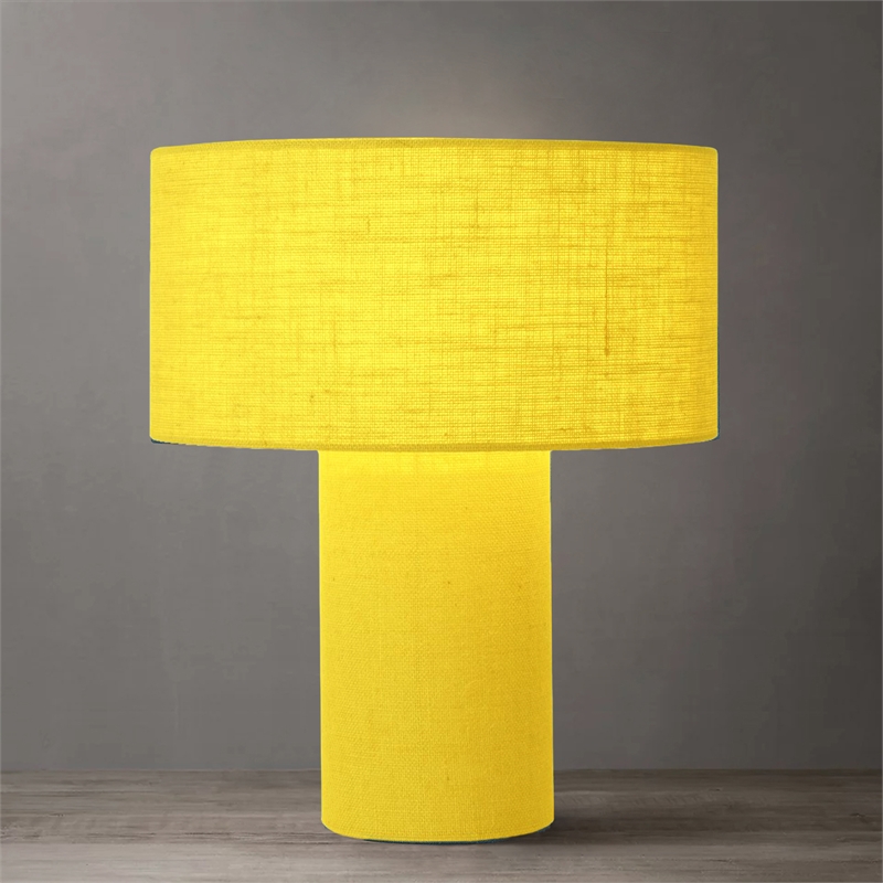 Pemberly Row Contemporary Moonlight Table Lamp with Mustard Fabric Shade