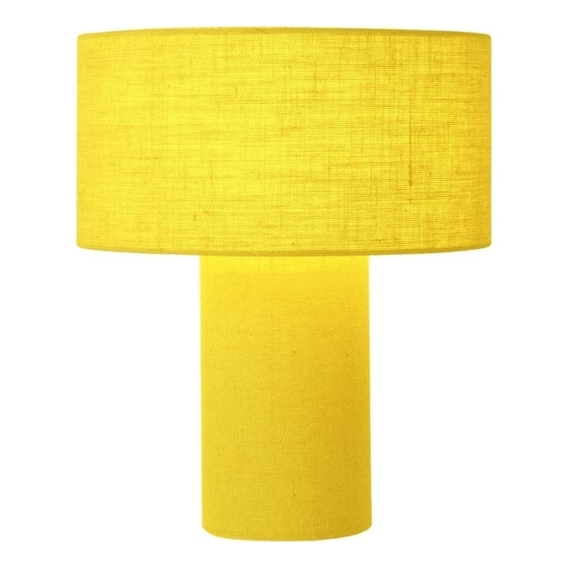 Pemberly Row Contemporary Moonlight Table Lamp with Mustard Fabric Shade