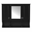 Pemberly Row Wall Mounted Bathroom Medicine Cabinet with Mirror & Open Shelves