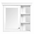 Pemberly Row White Wall Mounted Bathroom Medicine Cabinet with Mirror Storage