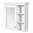 Pemberly Row White Wall Mounted Bathroom Medicine Cabinet with Mirror Storage