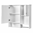 Pemberly Row White Wall Mounted Bathroom Medicine Cabinet with Mirror Storage