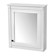 Pemberly Row White Wood Wall Mounted Mirror Medicine Cabinet Bathroom Organizer