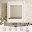 Pemberly Row White Wood Wall Mounted Mirror Medicine Cabinet Bathroom Organizer