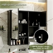 Pemberly Row Wall Mounted Bathroom Medicine Cabinet with Mirror & Towel Bar