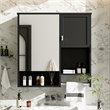 Pemberly Row Wall Mounted Bathroom Medicine Cabinet with Mirror & Towel Bar