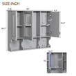 Pemberly Row Wall Mounted Bathroom Medicine Cabinet with Mirror & Open Shelves