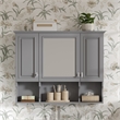Pemberly Row Wall Mounted Bathroom Medicine Cabinet with Mirror & Open Shelves