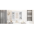 Pemberly Row White Medicine Cabinet with Mirror & 6 Open Shelves Wall Mounted