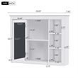 Pemberly Row White Medicine Cabinet with Mirror & 6 Open Shelves Wall Mounted