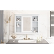 Pemberly Row White Medicine Cabinet with Mirror & 6 Open Shelves Wall Mounted