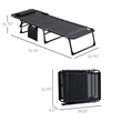 Pemberly Row Folding Reclining Chaise Lounge Chair Steel and Mesh in Black