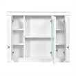 Pemberly Row White Wood Wall Mounted Mirror Medicine Cabinet with 4 Shelves