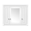 Pemberly Row White Wood Wall Mounted Mirror Medicine Cabinet with 4 Shelves