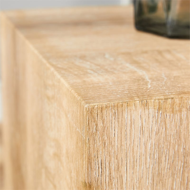 Pemberly Row Contemporary MDF Coffee Table with Light Wood Finish