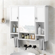 Pemberly Row Wall Mounted Bathroom Medicine Cabinet with Mirror & Towel Bar