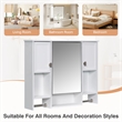 Pemberly Row Wall Mounted Bathroom Medicine Cabinet with Mirror & Towel Bar