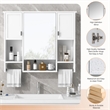 Pemberly Row Wall Mounted Bathroom Medicine Cabinet with Mirror & Towel Bar