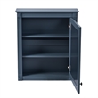 Pemberly Row Blue Wall Mounted Bathroom Medicine Cabinet with Mirror & Shelf