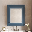 Pemberly Row Blue Wall Mounted Bathroom Medicine Cabinet with Mirror & Shelf
