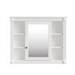 Pemberly Row White Wall Mounted Bathroom Medicine Cabinet with Mirror & Shelves