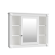 Pemberly Row White Wall Mounted Bathroom Medicine Cabinet with Mirror & Shelves