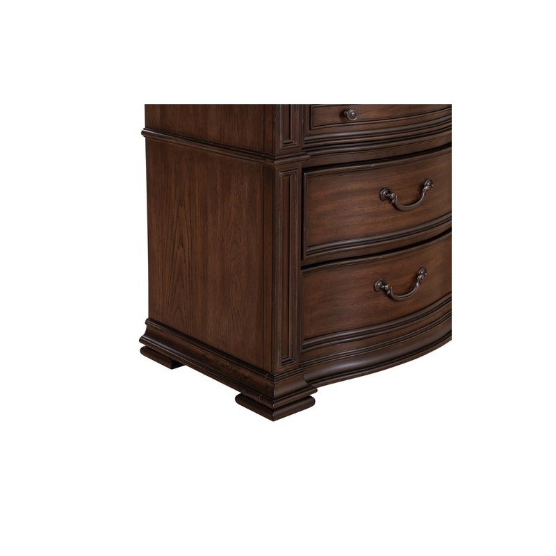 Pemberly Row Bedside Chest with AC and USB Charging Station in Brown
