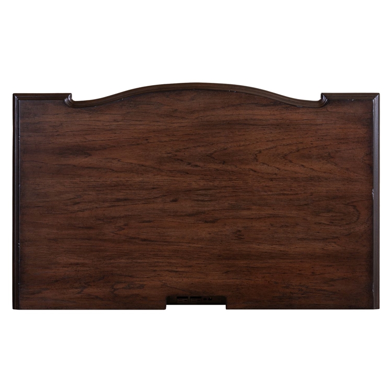 Pemberly Row Bedside Chest with AC and USB Charging Station in Brown
