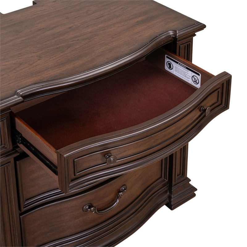 Pemberly Row Bedside Chest with AC and USB Charging Station in Brown