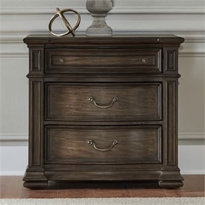 Pemberly Row Bedside Chest with AC and USB Charging Station in Brown